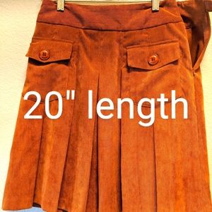 Corduroy pumpkin rust a line skirt